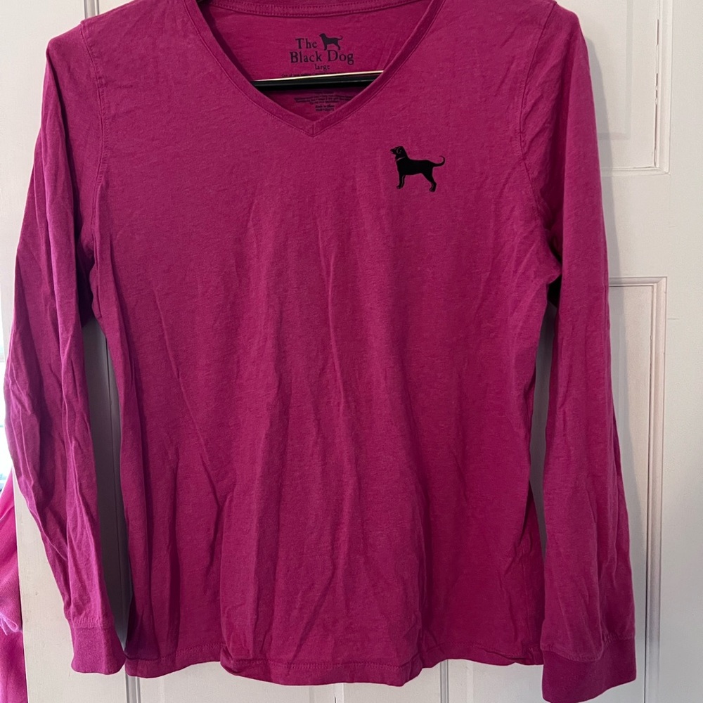 The Black Dog Magenta V-Neck Shirt